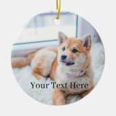 Voeg uw foto en tekst 2 zijdig Gepersonaliseerd Keramisch Ornament (Voorkant)