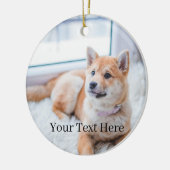 Voeg uw foto en tekst 2 zijdig Gepersonaliseerd Keramisch Ornament (Links)