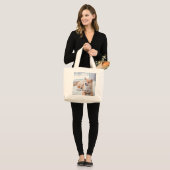 Voeg uw foto en tekst toe 2-zijdig aangepast grote tote bag (Voorkant (model))