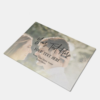 Voeg uw foto en Vintage van de Tekst toe Deurmat