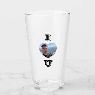 Voeg uw foto I Love U Valentijn's Day Gift Glas