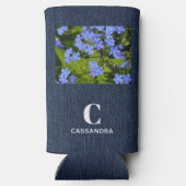 Voeg uw foto Initiaal naam, Trendy Slim Seltzer Blikjeskoeler (Achterkant)