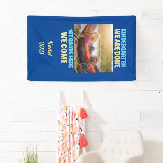 Voeg uw Foto Kindergarten Afstuderen 1e graad toe Spandoek (Insitu)