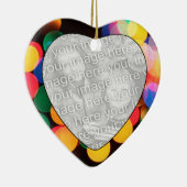 Voeg uw foto met kerstverlichting toe keramisch ornament (Rechts)