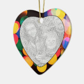 Voeg uw foto met kerstverlichting toe keramisch ornament (Links)