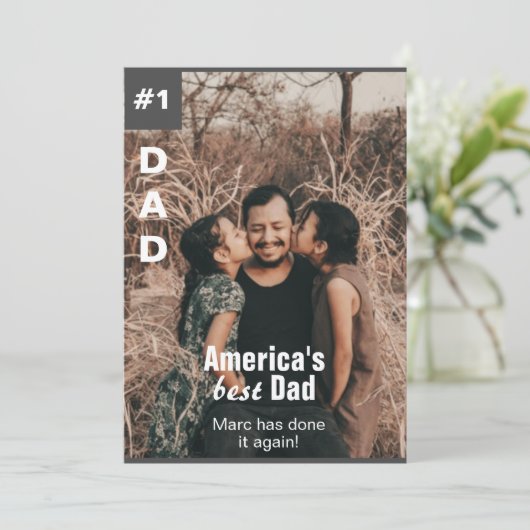 Voeg uw foto nummer een vader Kaart (Staand voorkant)