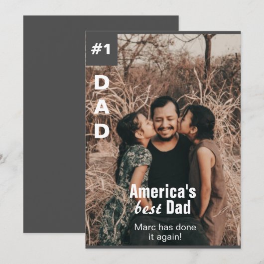 Voeg uw foto nummer een vader Kaart (Voorkant / Achterkant)