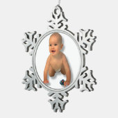 VOEG UW FOTO-ORNAMENT TOE TIN SNEEUWVLOK ORNAMENT (Rechts)