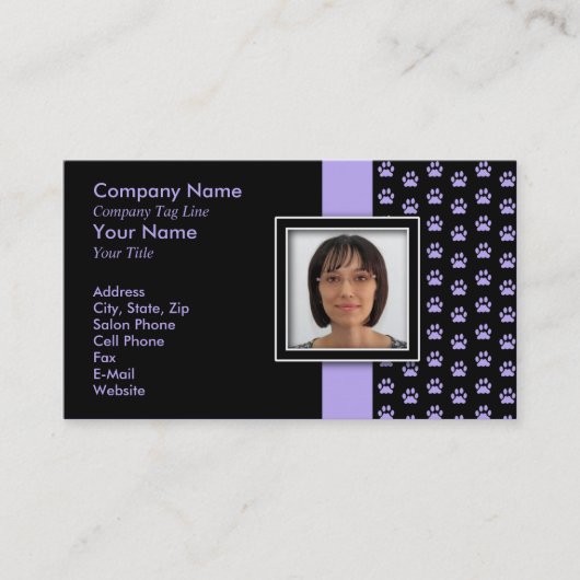 VOEG UW FOTO Pet Grooming Pw Print TOE Afsprakenkaartje (Voorkant)
