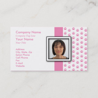 VOEG UW FOTO Pet Grooming Pw Print TOE Visitekaartje