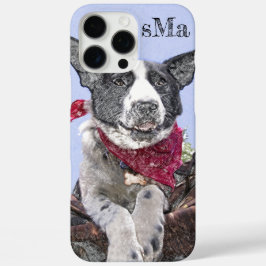 Voeg uw foto-rand Collie Heeler Dog Monogram toe iPhone 16 Pro Max Hoesje