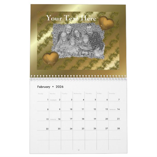 Voeg uw foto  randen toe kalender (Feb 2026)