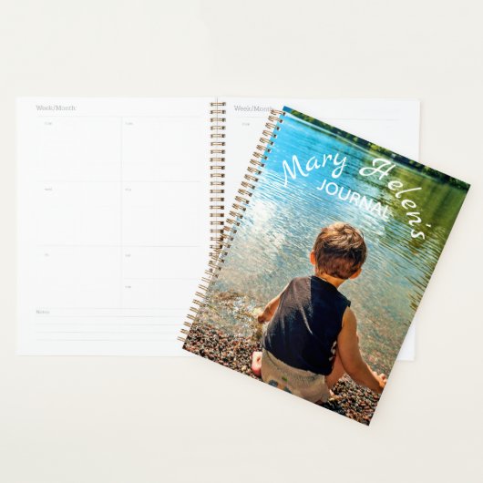 Voeg UW foto('s) Naam journaal Notitieboek toe (Display)