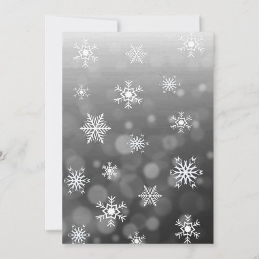 Voeg uw foto Snowflake Black en witte kerst toe Kaart (Achterkant)