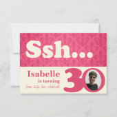 Voeg uw foto ssh verrassing 30e verjaardag uitnodi kaart (Voorkant)