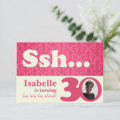 Voeg uw foto ssh verrassing 30e verjaardag uitnodi kaart (Staand voorkant)