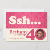 Voeg uw foto ssh verrassing 40e verjaardag uitnodi kaart (Voorkant)