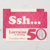 Voeg uw foto ssh verrassing 50e verjaardag uitnodi kaart (Voorkant / Achterkant)