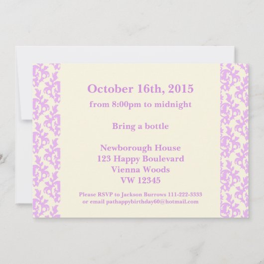 Voeg uw foto ssh verrassing 60e verjaardag uitnodi kaart (Achterkant)