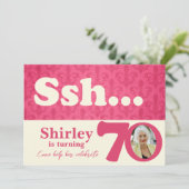 Voeg uw foto ssh verrassing 70e verjaardag uitnodi kaart (Staand voorkant)