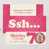 Voeg uw foto ssh verrassing 70e verjaardag uitnodi kaart (Voorkant / Achterkant)