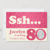 Voeg uw foto ssh verrassing 80e verjaardag uitnodi kaart (Voorkant)