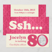 Voeg uw foto ssh verrassing 80e verjaardag uitnodi kaart (Voorkant / Achterkant)