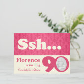 Voeg uw foto ssh verrassing 90e verjaardag uitnodi kaart (Staand voorkant)