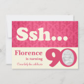 Voeg uw foto ssh verrassing 90e verjaardag uitnodi kaart (Voorkant)