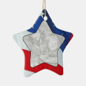 Voeg uw foto-sterren en stripes-versiering toe keramisch ornament (Rechts)