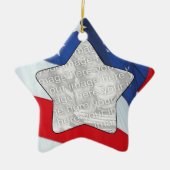 Voeg uw foto-sterren en stripes-versiering toe keramisch ornament (Voorkant)