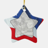 Voeg uw foto-sterren en stripes-versiering toe keramisch ornament (Achterkant)