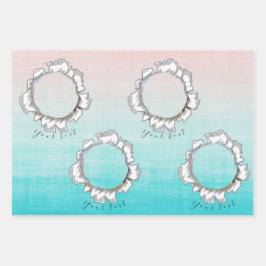 Voeg uw foto-tekstekst toe, aangepaste opmaak inpakpapier vel