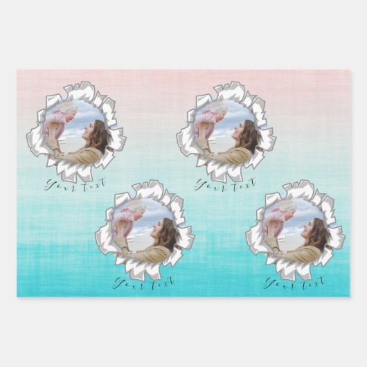 Voeg uw foto-tekstekst toe, aangepaste opmaak inpakpapier vel (Voorkant)