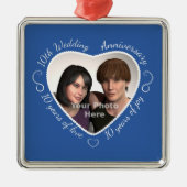 Voeg uw foto toe 10 jaar huwelijk metalen ornament (Voorkant)