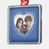 Voeg uw foto toe 10 jaar huwelijk metalen ornament (Links)