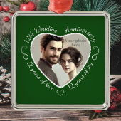 Voeg uw foto toe 12 jaar huwelijk metalen ornament