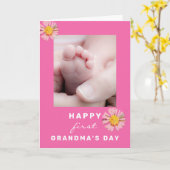 Voeg uw foto toe 1e oma-dag kaart (Gele Bloem)