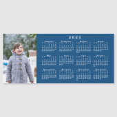 Voeg uw foto toe 2025 kalender op blauwe magneet (Voorkant)