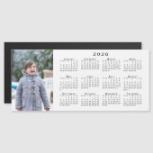 Voeg uw foto toe 2026 Kalender White Magnet (Voorkant / Achterkant)