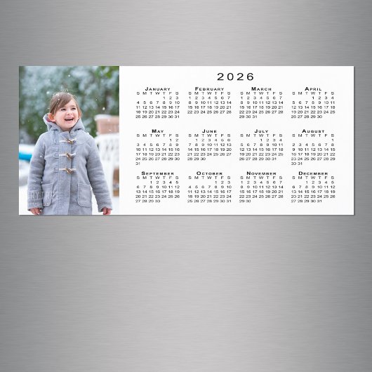 Voeg uw foto toe 2026 Kalender White Magnet