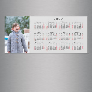 Voeg uw foto toe 2027 Agenda Grijze magneet