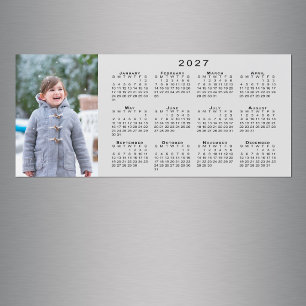 Voeg uw foto toe 2027 Agenda Grijze magneet
