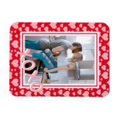 Voeg uw foto toe aan het Romantische Rode Roze Har Magneet (Horizontaal)