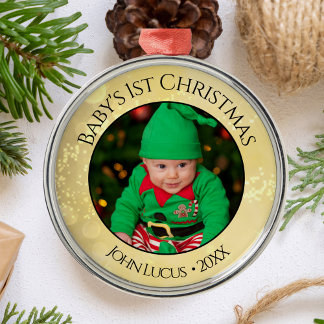 Voeg uw foto toe (baby's eerste Kerstmis) Ornament