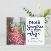 VOEG UW FOTO TOE | Beste kerstman, ik heb geprobee Kaart (Staand voorkant)