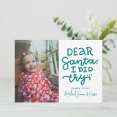 VOEG UW FOTO TOE | Beste kerstman, ik heb geprobee Kaart (Staand voorkant)