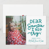 VOEG UW FOTO TOE | Beste kerstman, ik heb geprobee Kaart (Voorkant / Achterkant)