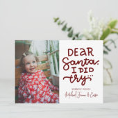 VOEG UW FOTO TOE | Beste kerstman, ik heb geprobee Kaart (Staand voorkant)