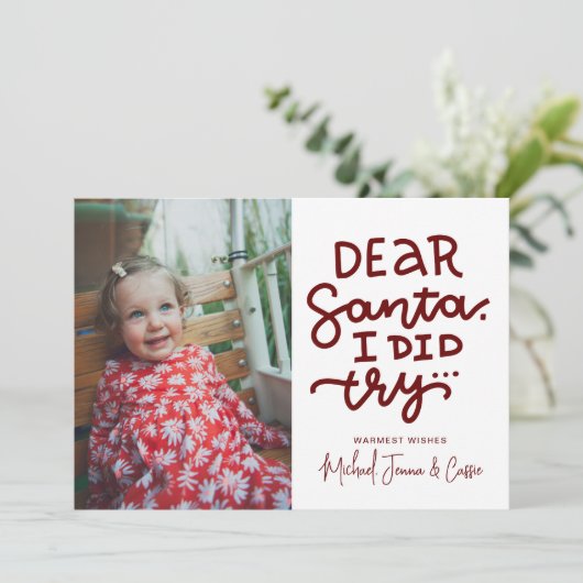 VOEG UW FOTO TOE | Beste kerstman, ik heb geprobee Kaart (Staand voorkant)